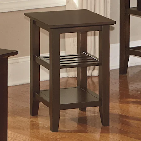 Chairside Table with 2 Shelves